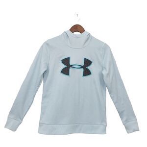 Under Armour Fleece Hoodie Womens XS Blue Embroidered Long Sleeve Athletic Cozy